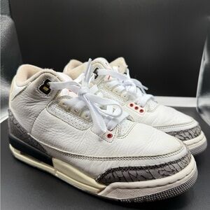 Size 4.5 - Jordan 3 Retro Mid White Cement Reimagined